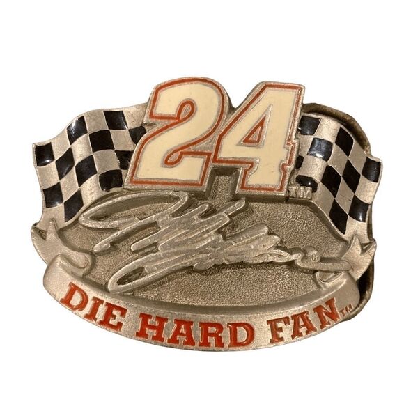 Vintage 90’s NASCAR Jeff Gordon solid pewter Belt Buckle Made in USA - Picture 1 of 7